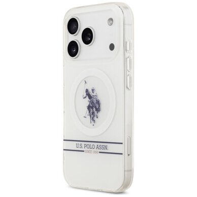 iPhone 17 Pro US Polo DH and Bottom Stripe Logo MagSafe dėklas – baltas 1