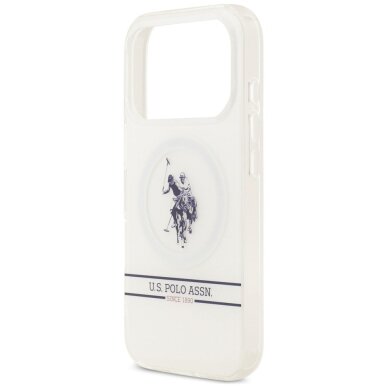 iPhone 17 Pro US Polo DH and Bottom Stripe Logo MagSafe dėklas – baltas 5