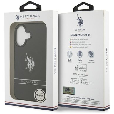 iPhone 17 US Polo DH and Bottom Stripe Logo MagSafe dėklas – juodas 7
