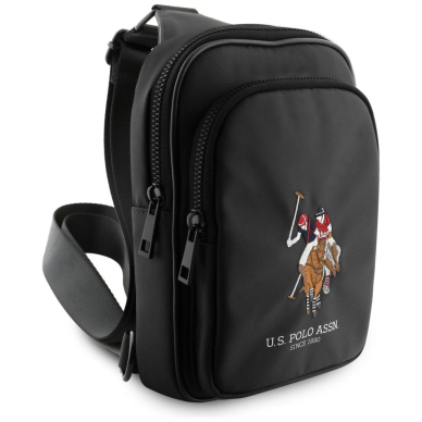 US Polo Petit Pique Crossbody Phone Bag Juodas 1