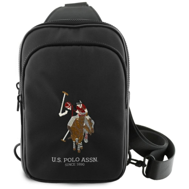 US Polo Petit Pique Crossbody Phone Bag Juodas