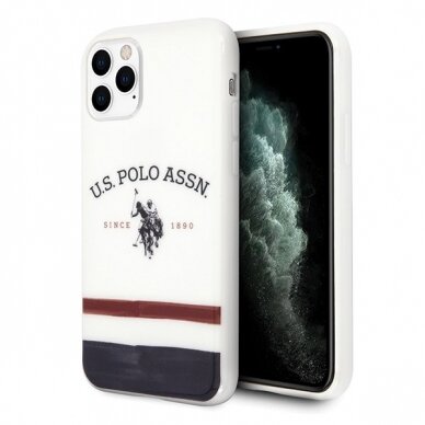 Dėklas Us Polo Ushcn65Pcstrb Iphone 11 Pro Max baltas Tricolor Pattern Collection Dėklas Us Polo Ushcn65Pcstrb Iphone 11 Pro Max baltas Tricolor Pattern Collection