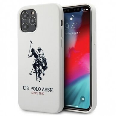 Originalus Us Polo dėklas Ushcp12Mslhrwh Iphone 12/12 Pro baltas Silicone kolekcija