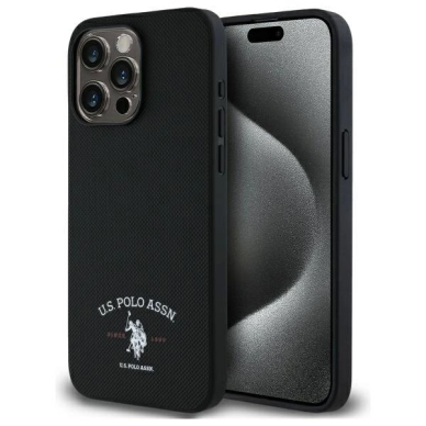 US Polo USHCP15XPARK iPhone 15 Pro Max 6.7&quot; Juodas/Juodas Printed DH Logo