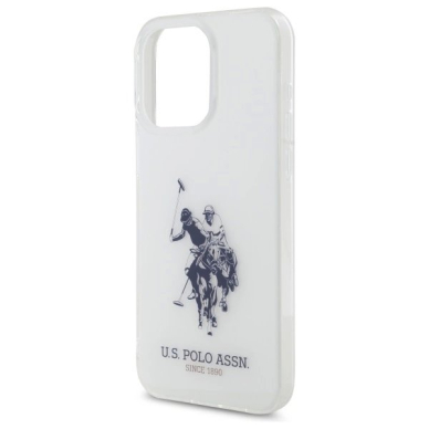 US Polo USHCP15XTPUHRBH iPhone 15 Pro Max 6.7&quot; Baltas Shiny Big Logo 5