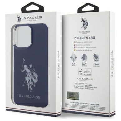 US Polo USHCP15XTPUHRBV iPhone 15 Pro Max 6.7&quot; Mėlynas/Mėlynas Shiny Big Logo 7