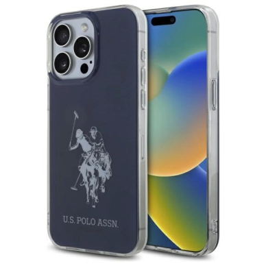 US Polo USHCP15XTPUHRBV iPhone 15 Pro Max 6.7&quot; Mėlynas/Mėlynas Shiny Big Logo