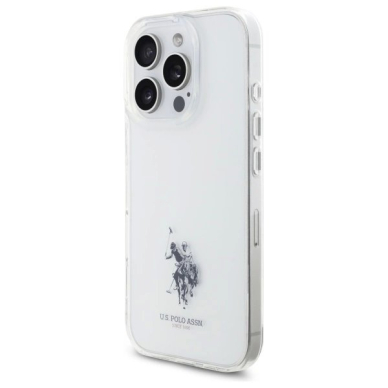 US Polo USHCP15XUSMT iPhone 15 Pro Max 6.7&quot; Permatomas/Permatomas IML Printed Double Horse Logo 1