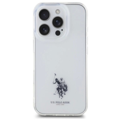 US Polo USHCP15XUSMT iPhone 15 Pro Max 6.7&quot; Permatomas/Permatomas IML Printed Double Horse Logo 2