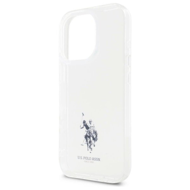 US Polo USHCP15XUSMT iPhone 15 Pro Max 6.7&quot; Permatomas/Permatomas IML Printed Double Horse Logo 4