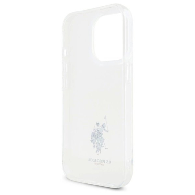 US Polo USHCP15XUSMT iPhone 15 Pro Max 6.7&quot; Permatomas/Permatomas IML Printed Double Horse Logo 5