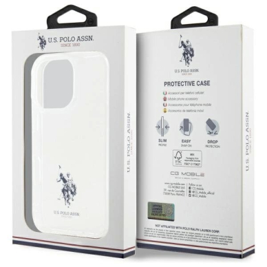 US Polo USHCP15XUSMT iPhone 15 Pro Max 6.7&quot; Permatomas/Permatomas IML Printed Double Horse Logo 6