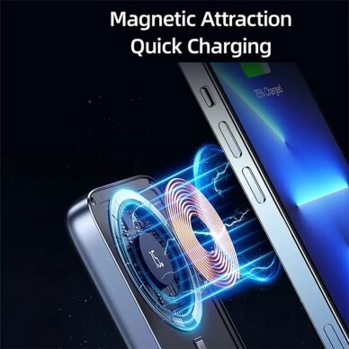 [Užsakomoji prekė] Usams - Power Bank PB67 (US-CD184) - Magnetic MagSafe 15W Fast Wireless Charging for iPhone, PD20W, QC3.0, 10000mAh - Tarnish 4