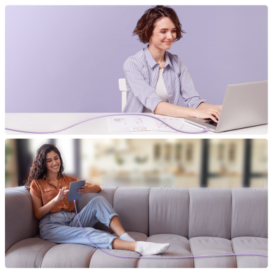 USB C - USB C Cable 100W 1.2m Joyroom S-CC100A14 - Violetinis 6 USB C - USB C Cable 100W 1.2m Joyroom S-CC100A14 - Violetinis 6