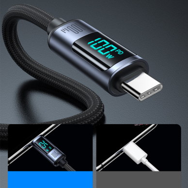 USB C - USB C cable 100W 1.2m with LED display Joyroom S-CC100A16 - black 4 USB C - USB C cable 100W 1.2m with LED display Joyroom S-CC100A16 - black 4