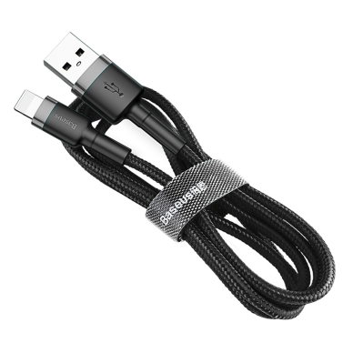 USB kabelis Baseus Cafule USB-A to Lightning 1.5A 2.0m pilkas-juodas CALKLF-CG1 USB kabelis Baseus Cafule USB-A to Lightning 1.5A 2.0m pilkas-juodas CALKLF-CG1