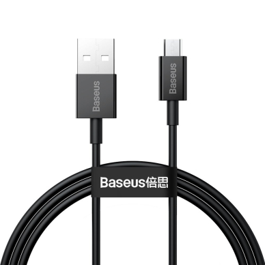 USB kabelis Baseus Superior USB-A to MicroUSB 2A 1.0m juodas CAMYS-01 USB kabelis Baseus Superior USB-A to MicroUSB 2A 1.0m juodas CAMYS-01