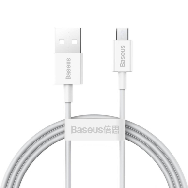 USB kabelis Baseus Superior USB į microUSB 2A 1.0m baltas CAMYS-02 USB kabelis Baseus Superior USB į microUSB 2A 1.0m baltas CAMYS-02