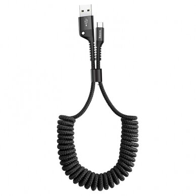 USB kabelis Fish Eye Spring Type-C 2.0A 1m juodas CATSR-01