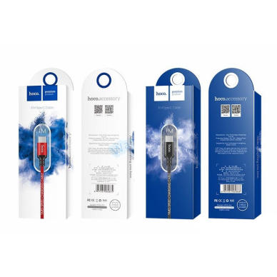 USB - Lightning kabelis Hoco X14, raudonas-juodas 1.0m USB - Lightning kabelis Hoco X14, raudonas-juodas 1.0m
