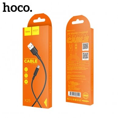 USB microUSB kabelis Hoco X25 1.0m Juodas