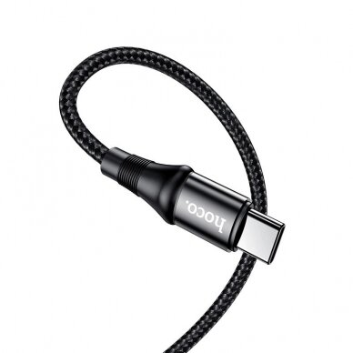 USB kabelis Hoco X50 Exquisito iš Type-C į Type-C 100W 1.0m juodas 1