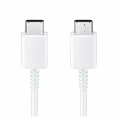 USB kabelis originalus Samsung EP-DA705BWE 25W 3A Type-C-Type-C 1.0m be pakuotės baltas USB kabelis originalus Samsung EP-DA705BWE 25W 3A Type-C-Type-C 1.0m be pakuotės baltas