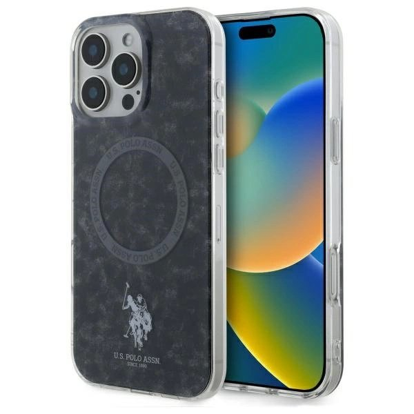 US Polo IML Ring MagSafe Dėklas iPhone 16 Pro Max - Juodas US Polo IML Ring MagSafe Dėklas iPhone 16 Pro Max - Juodas