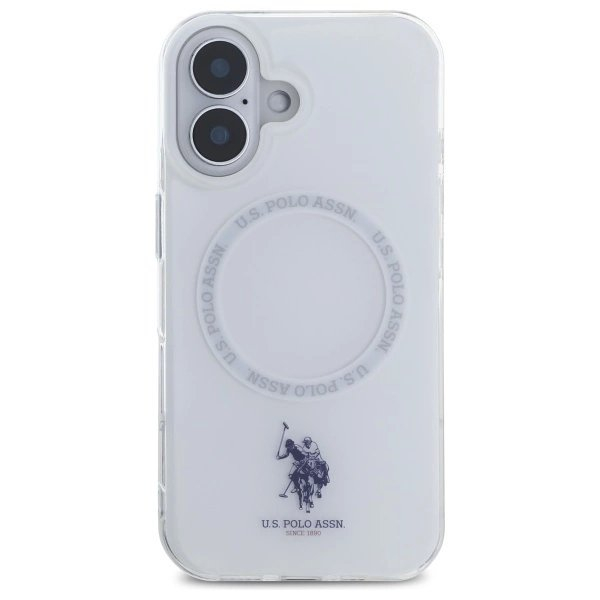 US Polo IML Ring MagSafe iPhone 16 Dėklas - Baltas 2 US Polo IML Ring MagSafe iPhone 16 Dėklas - Baltas 2
