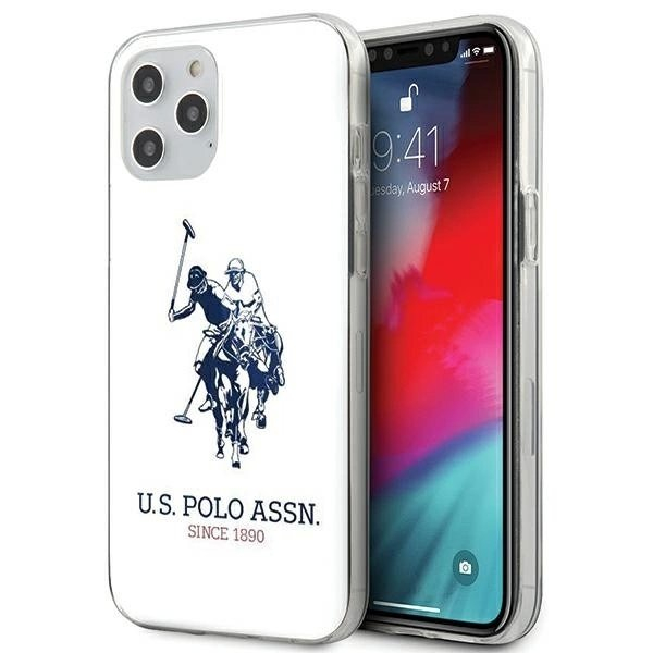 US Polo USHCP12MTPUHRWH iPhone 12/12 Pro 6.1&quot; Baltas Shiny Big Logo