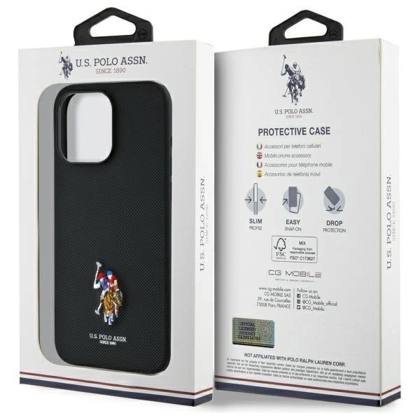 US Polo USHCP15XPEMK iPhone 15 Pro Max 6.7&quot; Juodas/Juodas Embroidered DH Color 7