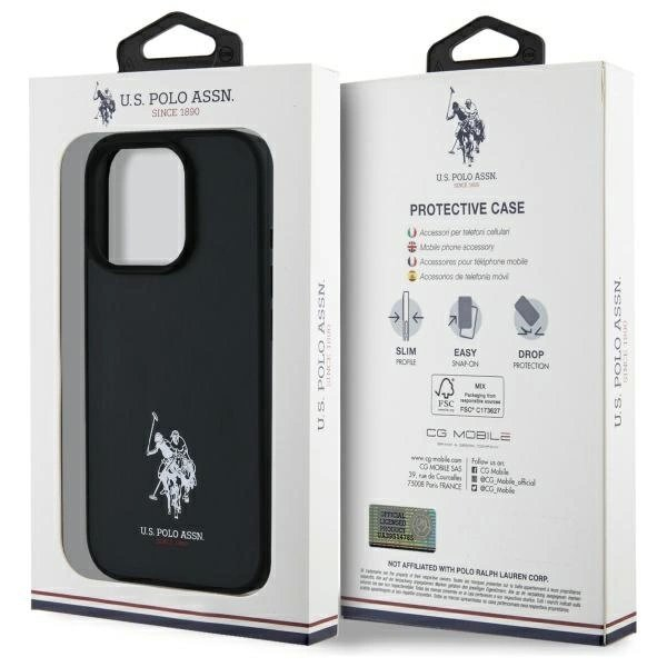 US Polo USHCP15XPGEK iPhone 15 Pro Max 6.7&quot; Juodas/Juodas Odinis Embroidered DH Color 7