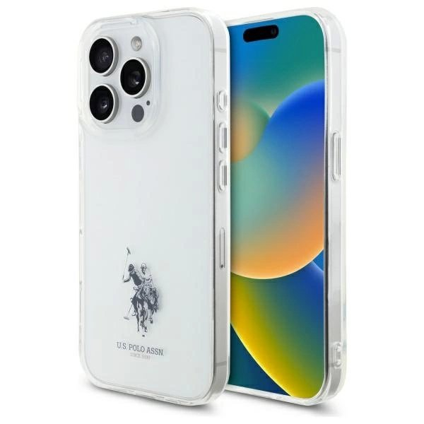 US Polo USHCP15XUSMT iPhone 15 Pro Max 6.7&quot; Permatomas/Permatomas IML Printed Double Horse Logo