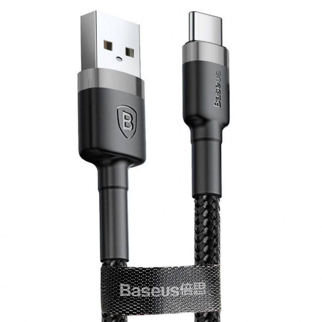 USB kabelis Baseus Cafule Type-C 1.0m 3.0A pilkas-juodas CATKLF-BG1 USB kabelis Baseus Cafule Type-C 1.0m 3.0A pilkas-juodas CATKLF-BG1