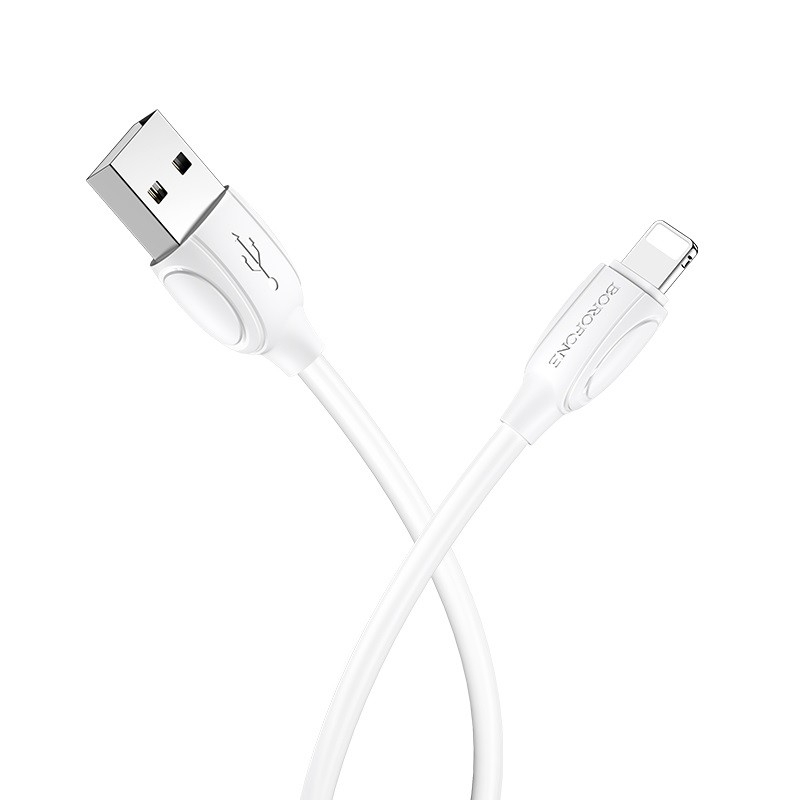 Borofone BX19 USB-A – Lightning 1.0m kabelis – baltas