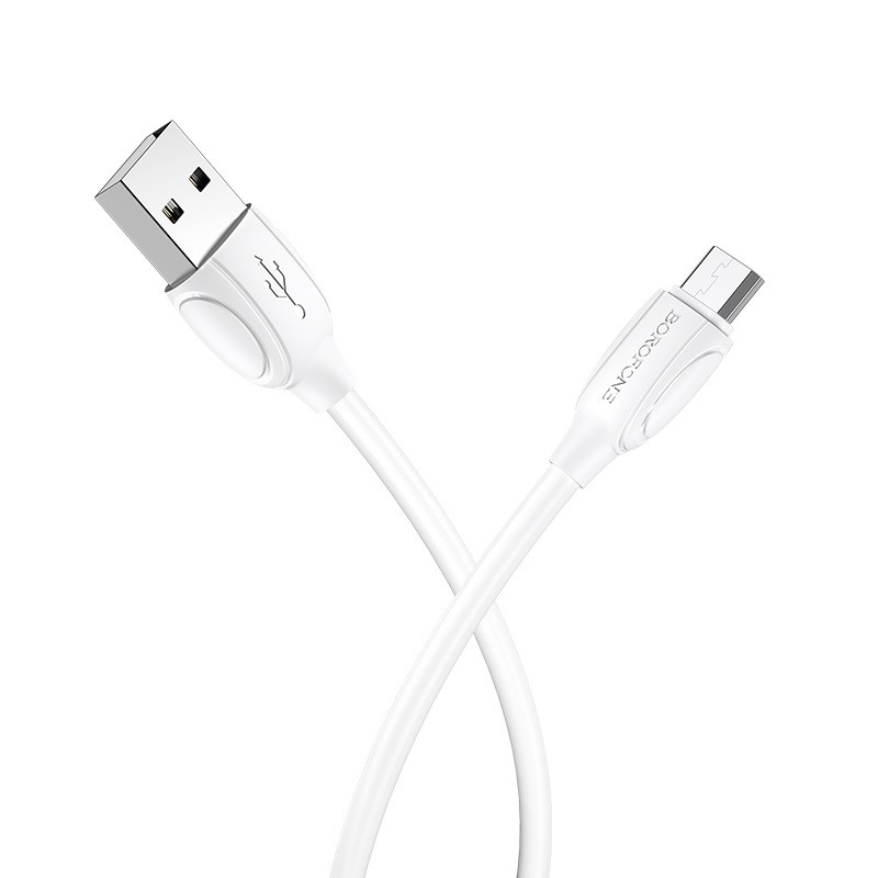 Borofone BX19 USB-A – MicroUSB 1.0m kabelis – baltas Borofone BX19 USB-A – MicroUSB 1.0m kabelis – baltas