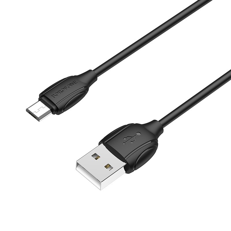 Borofone BX19 USB-A – MicroUSB 1.0m kabelis – juodas