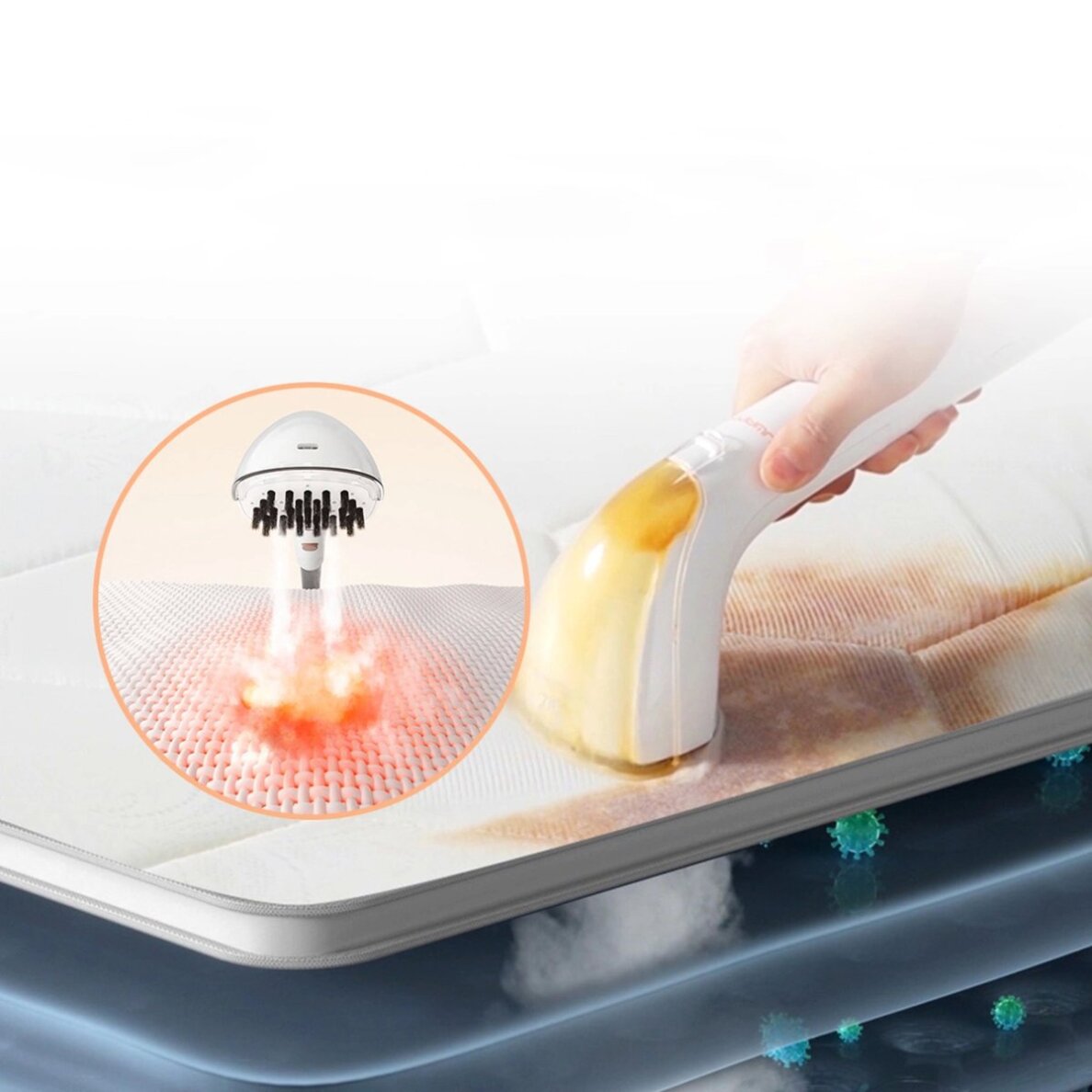 Plovimo dulkių siurblys UWANT B200 12000Pa 1900W su „Deep Cleaning“ garų funkcija – baltas 11