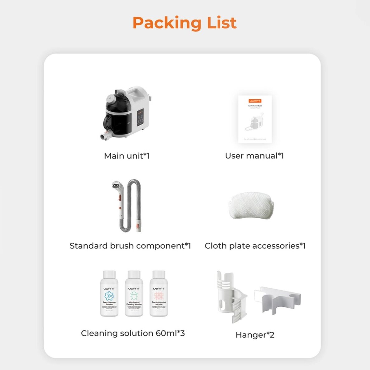 Plovimo dulkių siurblys UWANT B200 12000Pa 1900W su „Deep Cleaning“ garų funkcija – baltas 6