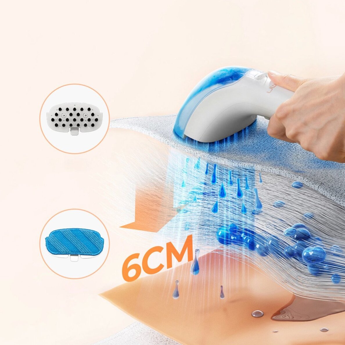 Plovimo dulkių siurblys UWANT B200 12000Pa 1900W su „Deep Cleaning“ garų funkcija – baltas 7 Plovimo dulkių siurblys UWANT B200 12000Pa 1900W su „Deep Cleaning“ garų funkcija – baltas 7