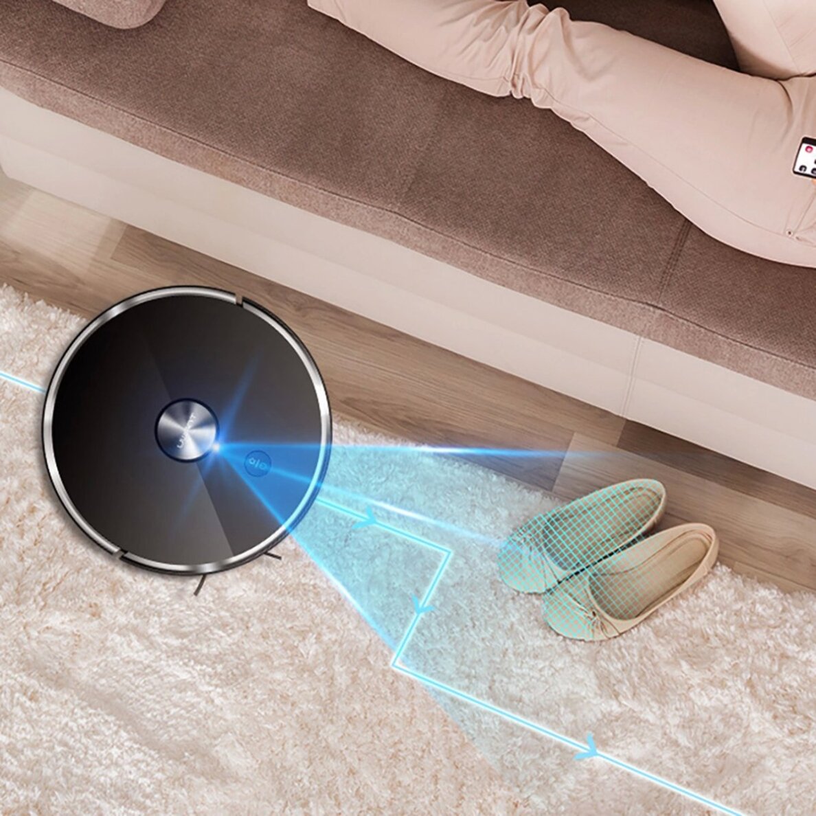 Robotinis dulkių siurblys UWANT U100 su plovimo funkcija ir įkrovimo / valymo stotele – juodas 10 Robotinis dulkių siurblys UWANT U100 su plovimo funkcija ir įkrovimo / valymo stotele – juodas 10