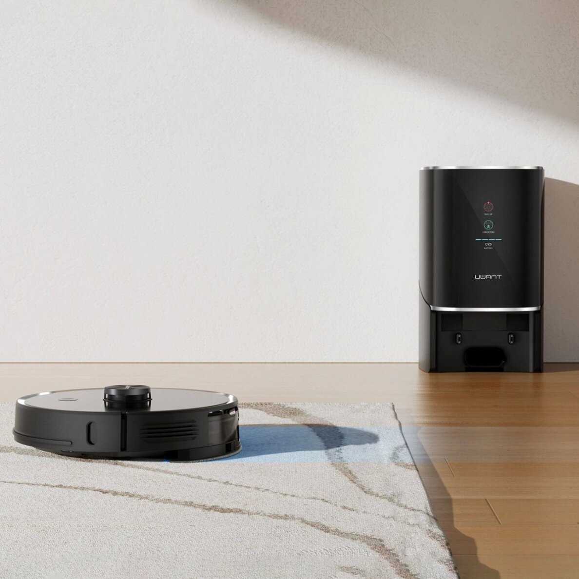 Robotinis dulkių siurblys UWANT U100 su plovimo funkcija ir įkrovimo / valymo stotele – juodas 6 Robotinis dulkių siurblys UWANT U100 su plovimo funkcija ir įkrovimo / valymo stotele – juodas 6