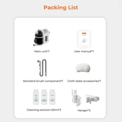 Plovimo dulkių siurblys UWANT B200 12000Pa 1900W su „Deep Cleaning“ garų funkcija – baltas 6 Plovimo dulkių siurblys UWANT B200 12000Pa 1900W su „Deep Cleaning“ garų funkcija – baltas 6