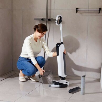 Vertikalus dulkių siurblys UWANT D100 17000Pa su plovimo funkcija ir įkrovimo stotele – baltas 13