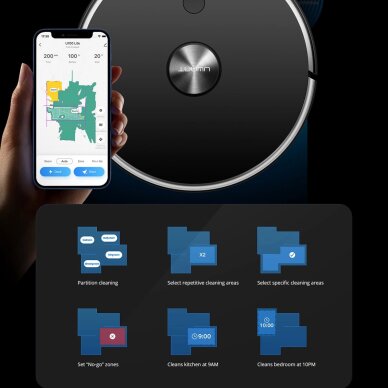 Robotinis dulkių siurblys UWANT U100 Lite su plovimo funkcija ir įkrovimo stotele – pilkas 8