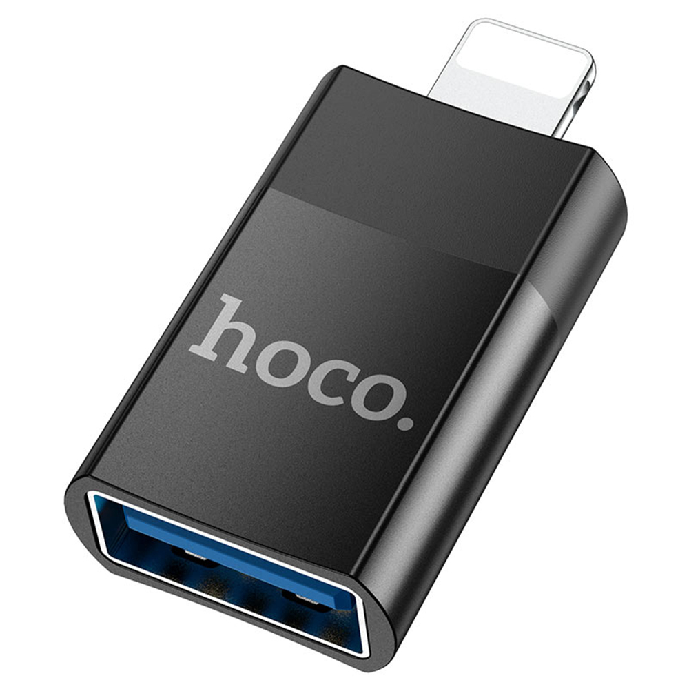 Akcija! ***Pažeista pakuotė *** Adapteris OTG Lightning į USB-A - Hoco (UA17) - Juodas Akcija! ***Pažeista pakuotė *** Adapteris OTG Lightning į USB-A - Hoco (UA17) - Juodas