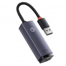 [Užsakomoji prekė] Adapteris USB į RJ45 1000Mbps - Baseus (WKQX000113) - Pilkas