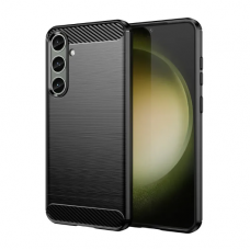 [Užsakomoji prekė] Dėklas Samsung Galaxy S24 - Techsuit Carbon Silicone - Juodas