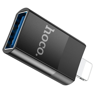 Akcija! ***Pažeista pakuotė *** Adapteris OTG Lightning į USB-A - Hoco (UA17) - Juodas  5 Akcija! ***Pažeista pakuotė *** Adapteris OTG Lightning į USB-A - Hoco (UA17) - Juodas  5