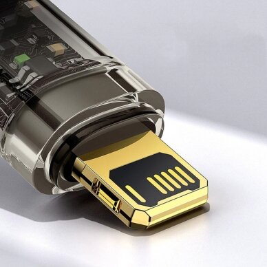 [Užsakomoji prekė] Įkrovimo Kabelis USB į Lightning 2.4A, 2m - Baseus Explorer Auto Power-Off (CATS000501) - Juodas 4